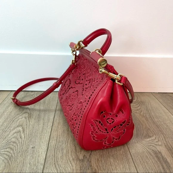 Dolce & Gabbana Medium Sicily Satchel Bag In Intaglio Leather in Red - Picture 11 of 17